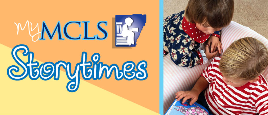 My MCLS Storytimes image with children reading