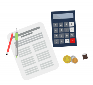 Calculator and financial document