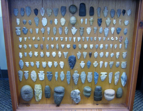 display of Native American artifacts