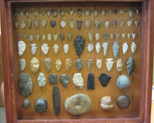 display of Native American artifacts