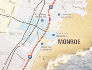 Map of Monroe Michigan