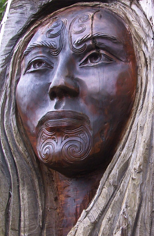 Carving of a Native American Woman