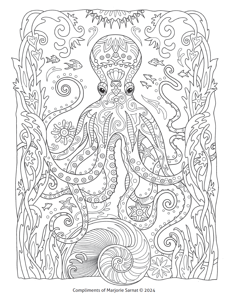 Octopus Coloring Sheet One Book, One Community