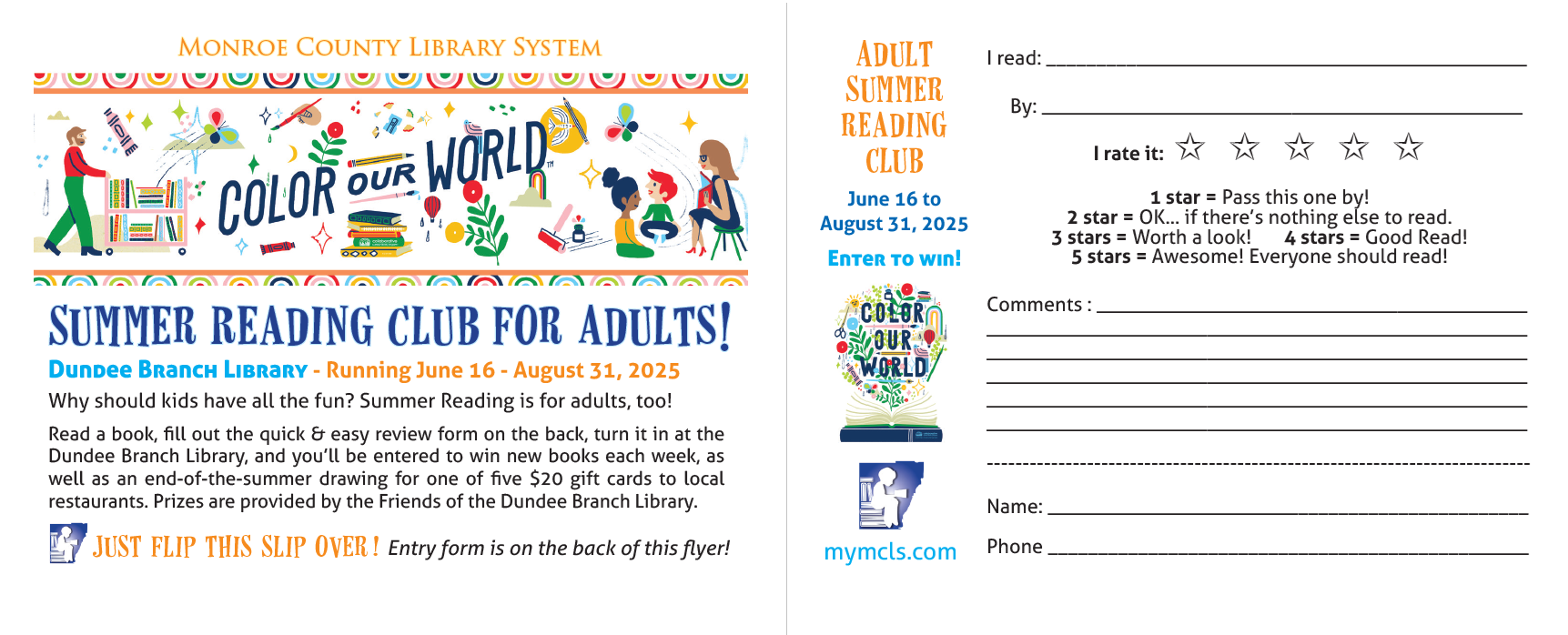 Adult Summer Reading Form DU 2025 proof Dundee Adult Summer Reading