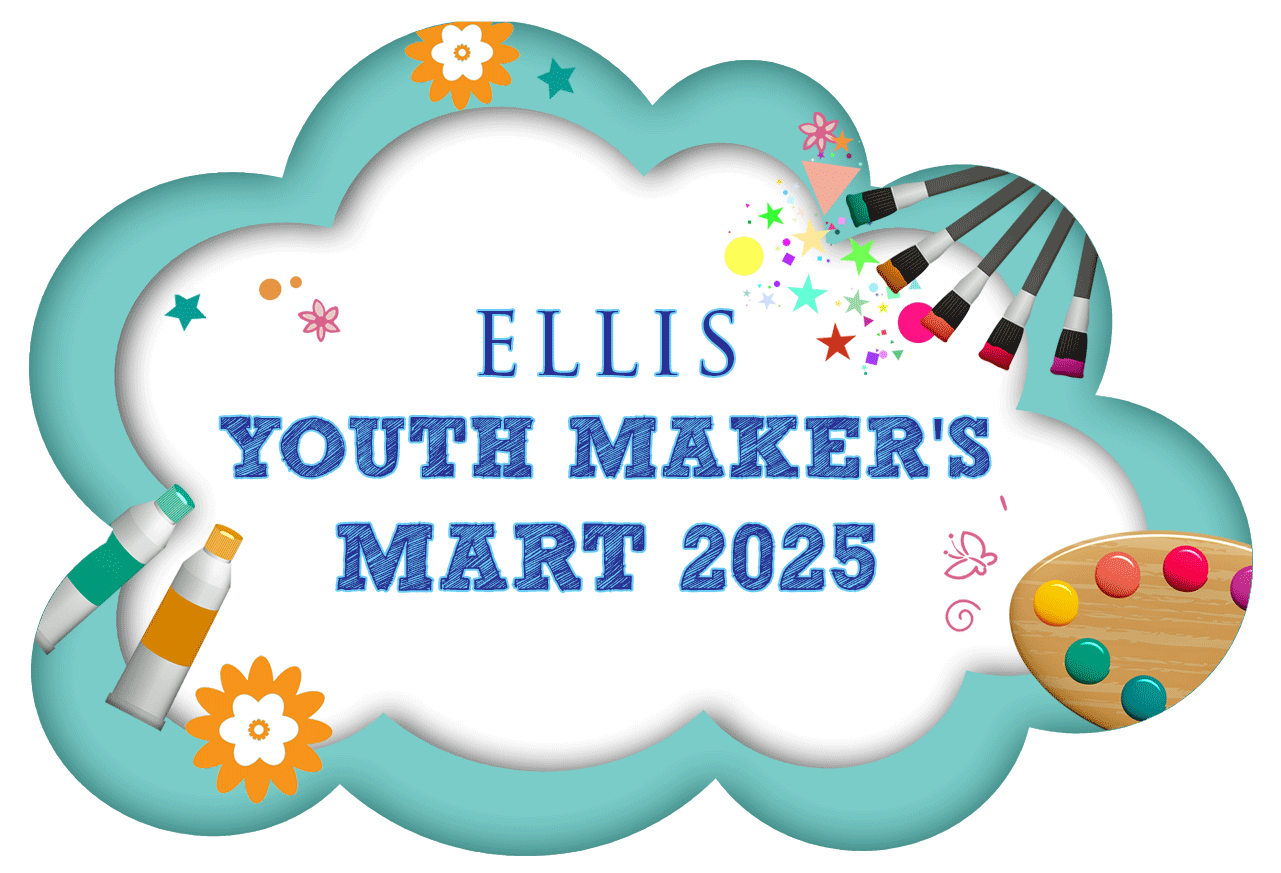 Youth Maker's Mart sign with crafts
